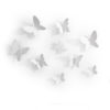 metalowa aplikacja ścienna przestrzenne motyle dekoracja kolor biały