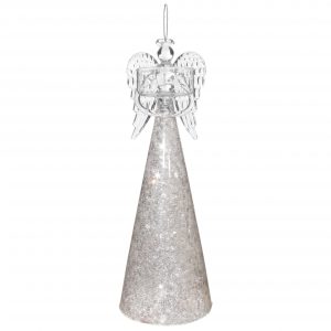 szklany anioł swiecznik 25 cm w sukience z cekinami tlight Tealight candlestick