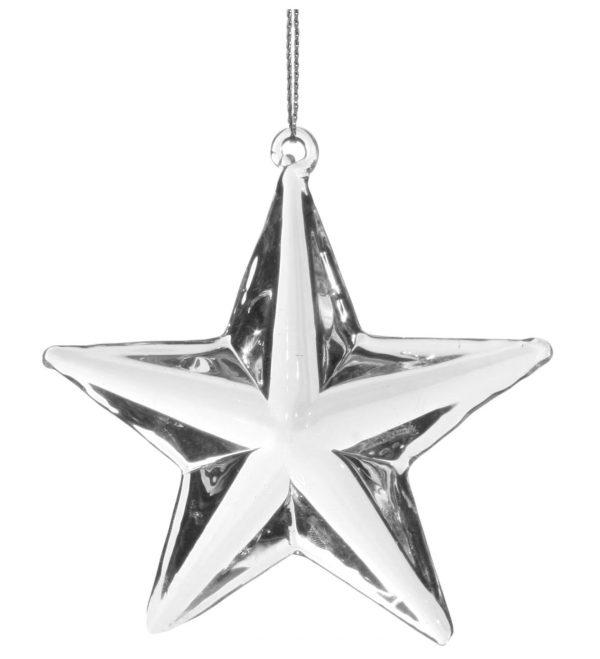 wyjątkowa szklana dekoracyjna gwiazda choinkowa bombka świąteczna