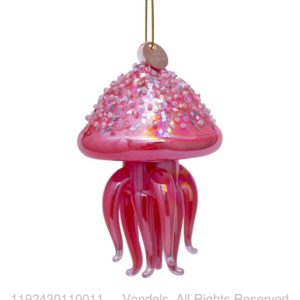 Bombka choinkowa z brokatem różowa meduza